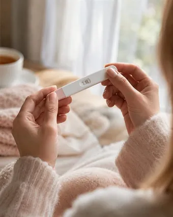 A positive pregnancy test at home