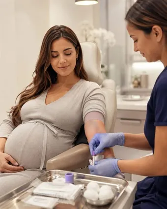 A maternal blood sample taken for NIPT screening