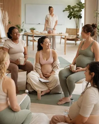 An antenatal class with other parents-to-be