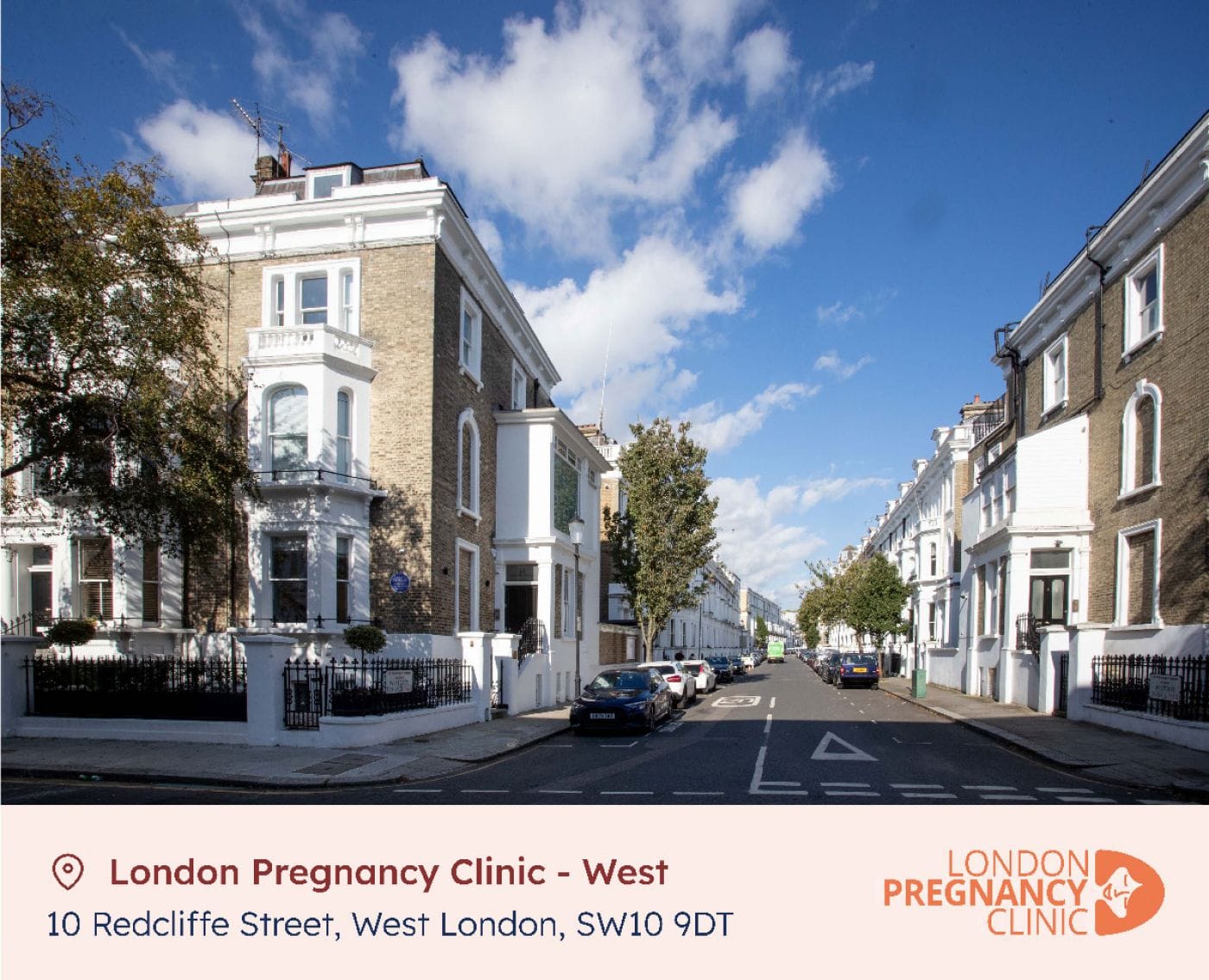 Redcliffe Street, Chelsea, home of London Pregnancy Clinic West