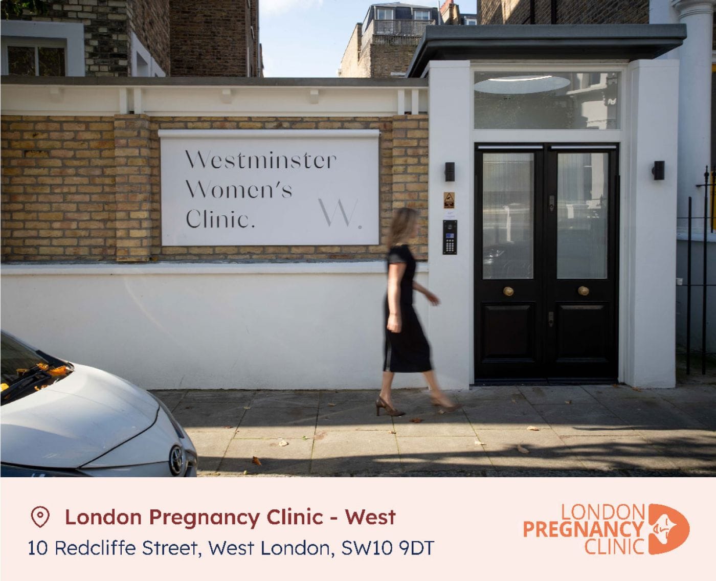 Entrance to Westminster Women’s Clinic, home of London Pregnancy Clinic West.