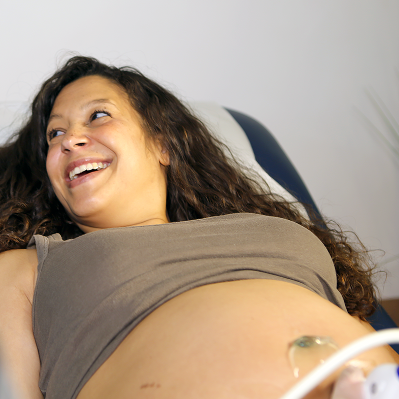 A woman receiving a holistic approach to prenatal care at London Pregnancy Clinic