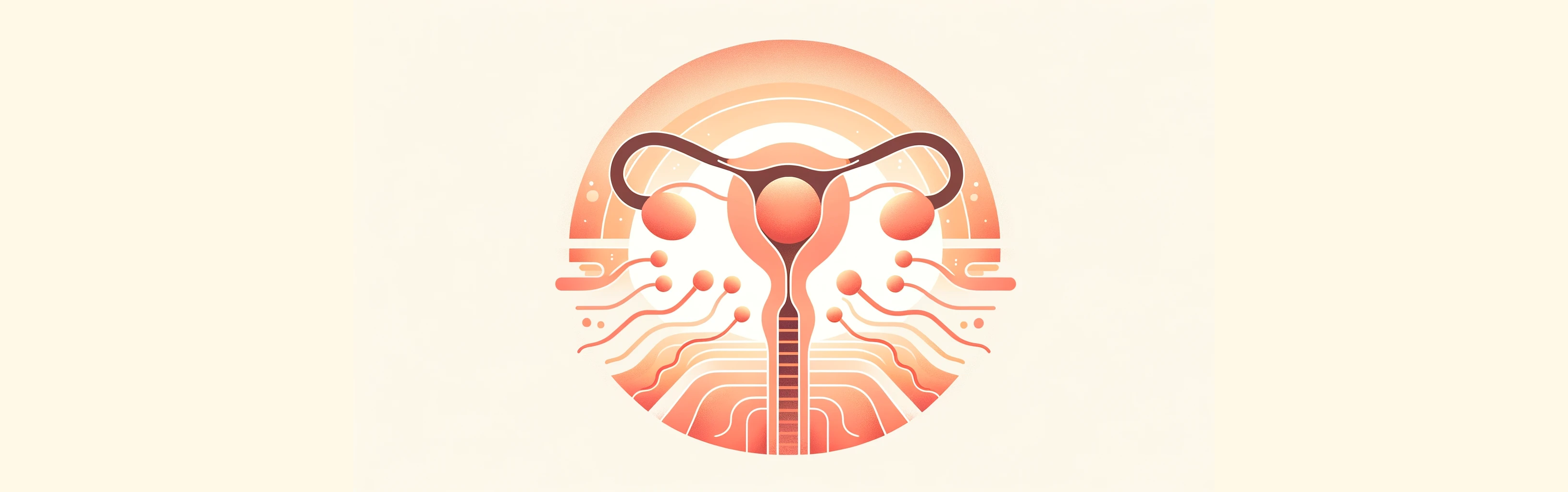 Graphic of Follicle Tracking Scan. An illustration of an egg in the uterus with sperm coming towards it.