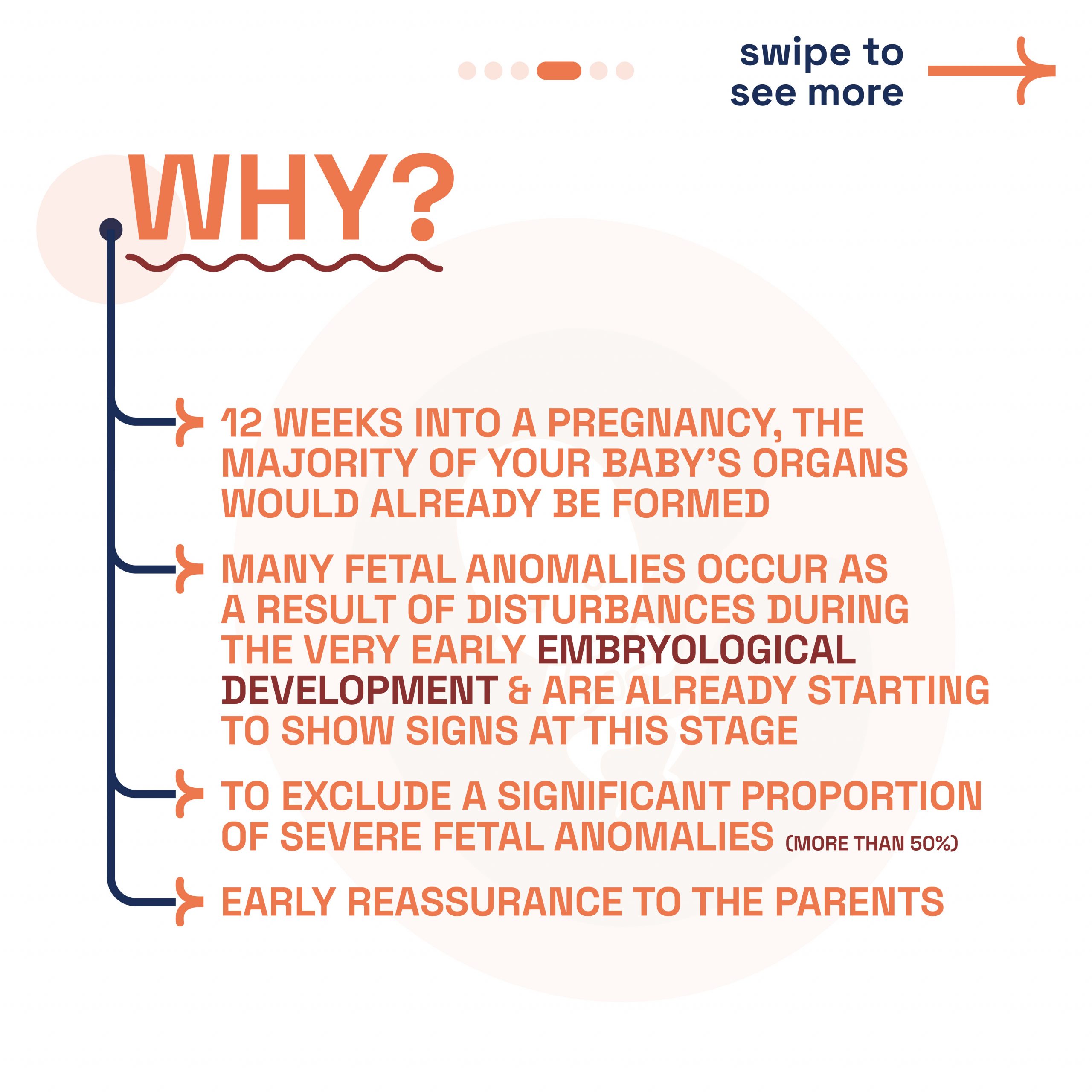 Informative diagram showcasing the reasons for early fetal scanning at 12 weeks and its importance in detecting fetal anomalies.