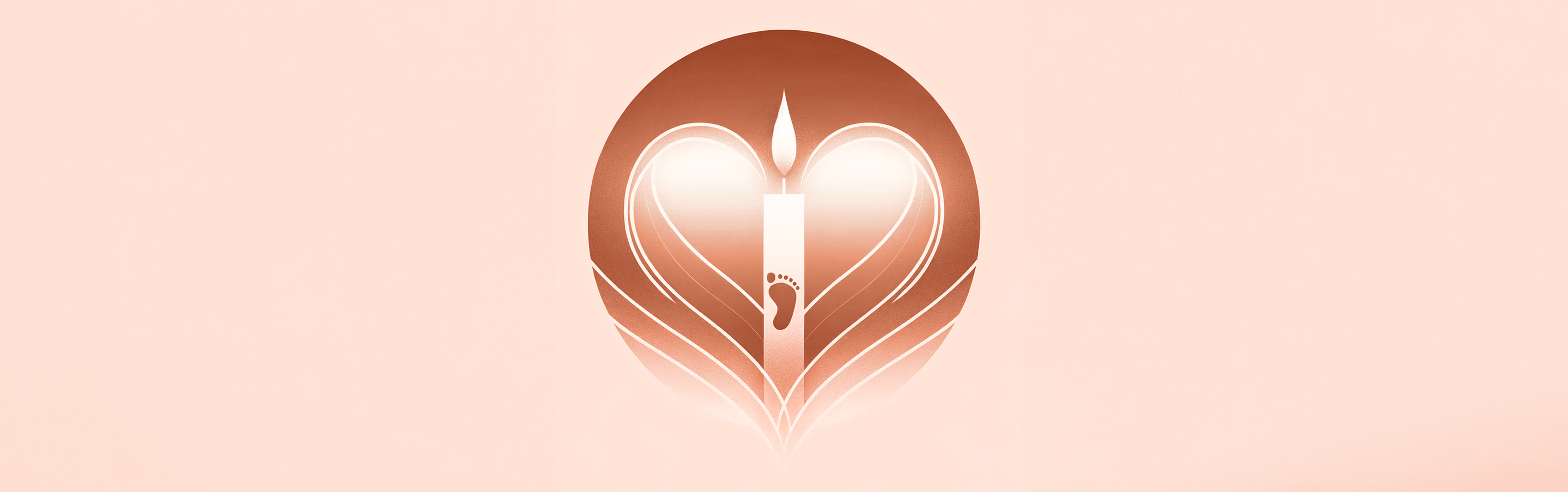Modern and minimalist artwork by London Pregnancy Clinic, symbolising remembrance and hope with a stylised candle and heart for baby loss certificate pre-24 week.